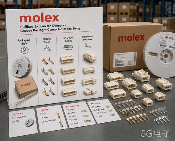 Molex连接器型号后缀不同代表什么？采购时能不能通用？