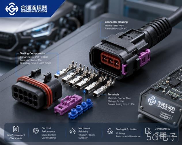 汽车连接器采购，为什么要确认壳体、端子、密封件？
